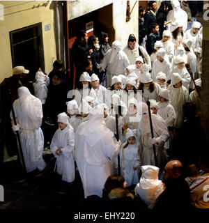 Iglesias, Sardegna - Aprile 18, 2014: Iglesias; Pasqua Settimana Santa ad Iglesias. Foto Stock