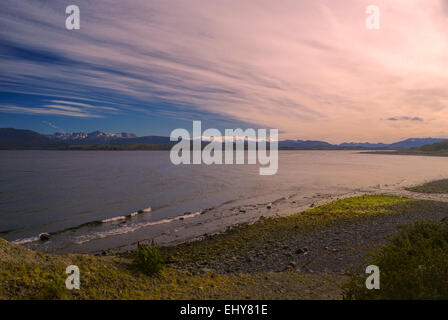 Il pittoresco panorama sull isola di Navarino nel sud del Cile Foto Stock