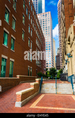 La passerella tra gli edifici di Boston, Massachusetts. Foto Stock