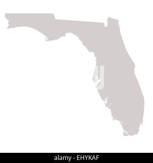 Stato della Florida mappa isolato su uno sfondo bianco, STATI UNITI D'AMERICA. Foto Stock