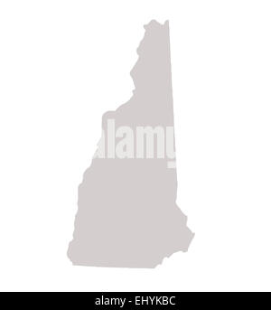 New Hampshire mappa di stato isolato su uno sfondo bianco, STATI UNITI D'AMERICA. Foto Stock