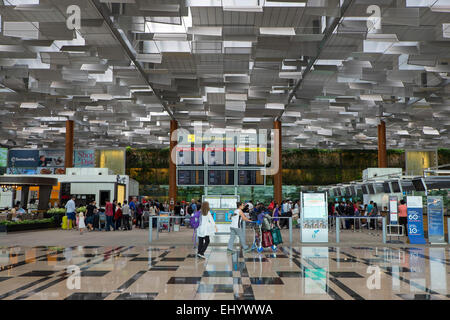 Aeroporto Changi, sala partenze, Singapore Foto Stock