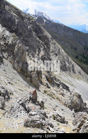 La Svizzera, Europa, Grigioni, Grigioni, parco nazionale, Engadina bassa Engadina, Zernez, Murtaröl, rock, Cliff, pietra, erosione Foto Stock