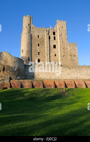 Rochester, Kent, Inghilterra, Regno Unito. Rochester Castle Foto Stock