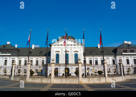 Grassalkovicov palac, Grassalkovich palace (1760), la residenza del presidente della repubblica, Bratislava, Slovacchia, Europa Foto Stock