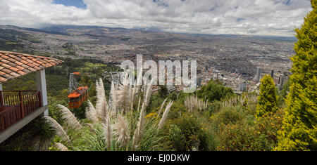 Sud America, America Latina, Colombia, paese, città, città, vista, Monserate, Bogotà Foto Stock