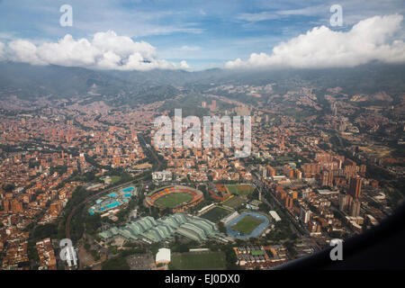 Sud America, America Latina, Colombia, Medellin, paese, città, panoramica, Foto Stock