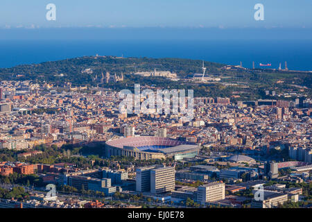 Barcellona, la città, Hill, Montjuich, nazionale, Nou Camp, Palace, Spagna, Europa Stadium, architettura, Catalonia, famosa, nessun popolo, Foto Stock