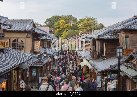Hill, Giappone, Asia, Kyoto, paesaggio, Sannen Zaka, architettura, colorato, caduta, famosa higashiyama, popolare, street, turistico, Foto Stock