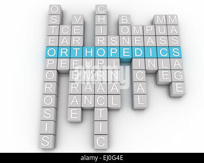 Immagine 3d problemi ortopedici concetto parola Sfondo nuvola Foto Stock