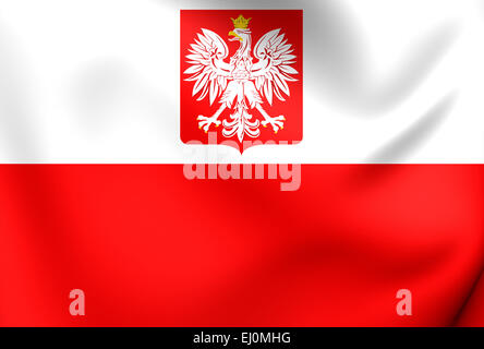 Bandiera della Polonia. Close up. Foto Stock