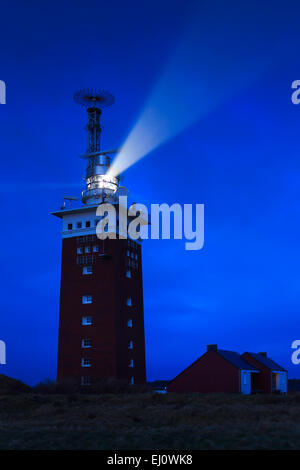 Di sera, Germania, Europa, crepuscolo, crepuscolo, isola principale, Helgoland, in alto mare e deep-sea island, isola, isola, costa, faro, l Foto Stock