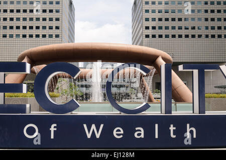 La fontana della ricchezza e della più grande fontana del mondo, si trova a Suntec City, Singapore. Foto Stock