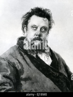 MODEST MUSSORGSKY (1839-1881) Il compositore russo nel marzo 1881 da Ilya Repin il ritratto Foto Stock
