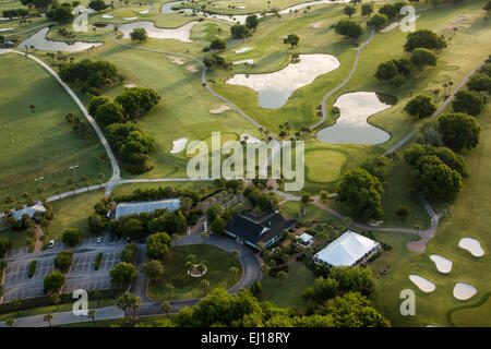 Vista aerea dei Patriots Point golf in Charleston, Sc Foto Stock