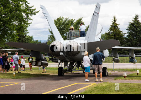 La difesa aerea Museum, adiacente Bagotville Canadian Air Force Base, Saguenay, esplora il Canada militare della storia dell'aviazione. Foto Stock