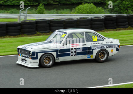 Un auto classica compete in un classico touring cars race ad Oulton Park il circuito di gara Foto Stock