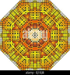 Un bellissimo Mandala, in ricche tonalità dorate. Foto Stock