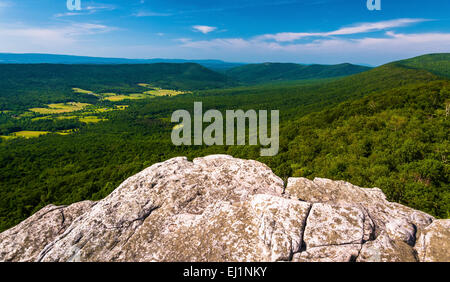 Vista da una scogliera sulla grande Schloss, in George Washington National Forest, VA. Foto Stock