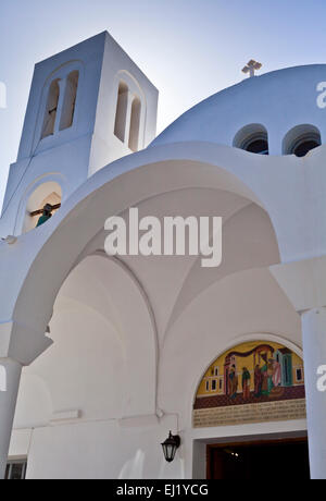 Greco Chiesa Orthadox a Naoussa a Paros, Grecia. Foto Stock
