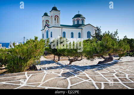 Greco Chiesa Orthadox a Naoussa a Paros, Grecia. Foto Stock