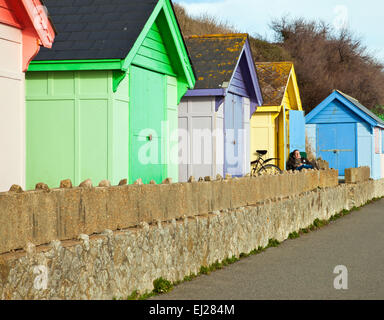 Capanne di spiaggia. Foto Stock