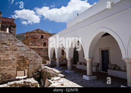 La chiesa di Panagia Ekatontapiliani in Parikia, Paros, Grecia. Foto Stock