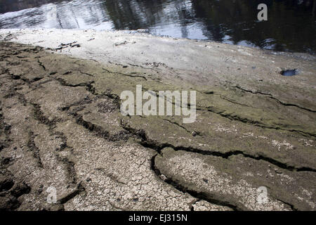 Marzo 17, 2015 - Dhaka, Bangladesh - Dhaka, Bangladesh 17 marzo 2015;.Le acque reflue, sporcizia e sostanze chimiche tossiche fluire nel fiume, lago e canale, la linfa vitale di capitale Dhaka, le persone non possono utilizzare questi delle acque e del suolo e la terra diventi arido.Un nuovo rapporto delle Nazioni Unite ha lanciato a Nuova Delhi il 20 marzo davanti a giornata mondiale dell'acqua su Marzo 22 avvertito di una necessità urgente per la gestione di acqua del mondo più sostenibile e mettere in evidenza il problema delle acque sotterranee over-estrazione, in particolare in India e in Cina. La relazione afferma che la domanda globale di acqua è in aumento esponenziale, guidato in gran parte dalla crescita della popolazione. (Credito Immagine: © Zak Foto Stock