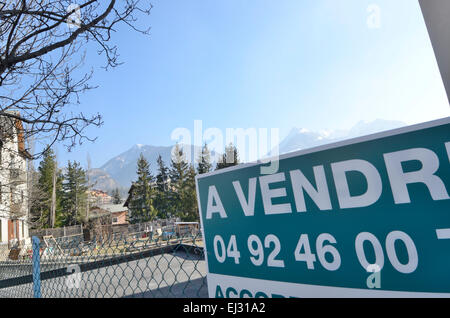 A Vendre - In Vendita segno Francia Briancon Foto Stock