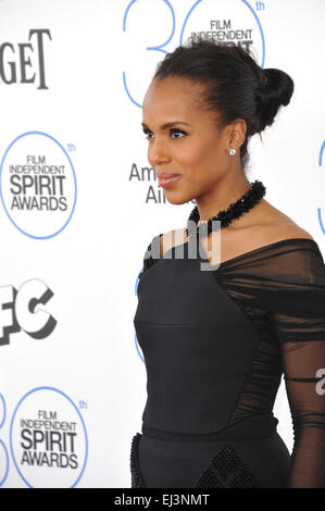 SANTA MONICA, CA - Febbraio 21, 2015: Kerry Washington al trentesimo annuale di Film Independent Spirit Awards sulla spiaggia di Santa Monica. Foto Stock