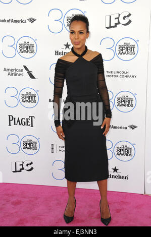 SANTA MONICA, CA - Febbraio 21, 2015: Kerry Washington al trentesimo annuale di Film Independent Spirit Awards sulla spiaggia di Santa Monica. Foto Stock