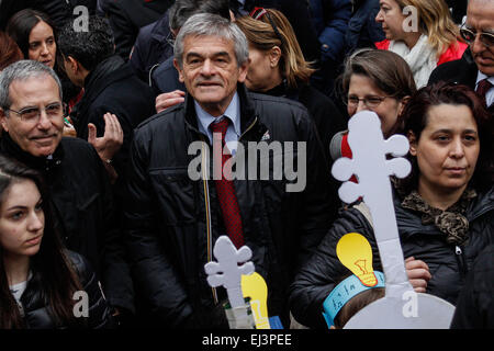 Torino, Italia. 20 Mar, 2015. Il presidente della Regione Piemonte Sergio Chiamparino al 'Marco contro le mafie'. © Elena Aquila/Pacific Press/Alamy Live News Foto Stock