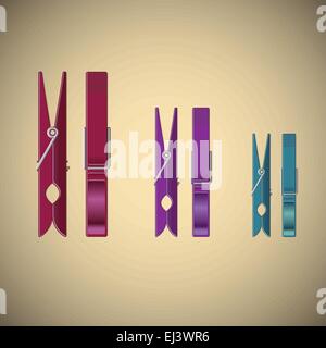 Vestiti Pin impostato sul gradiente dello sfondo, illustrazione vettoriale Illustrazione Vettoriale