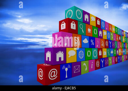 Immagine composita della parete di app Foto Stock