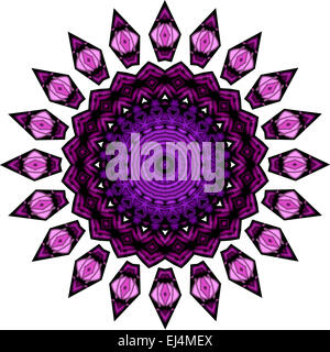 Mandala fiore in Magenta. Foto Stock
