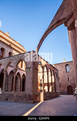 Castello e chiesa collegiata di San Vicente nel villaggio di Cardona, Barcellona, Spagna Foto Stock