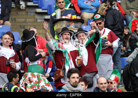 Roma, Italia. Xxi marzo, 2015. Il Galles ventilatori durante le Sei Nazioni di rugby internazionale europea match tra Italia e Galles il 21 marzo 2015 presso lo Stadio Olimpico di Roma. Credito: Andrea Spinelli/Alamy Live News Foto Stock