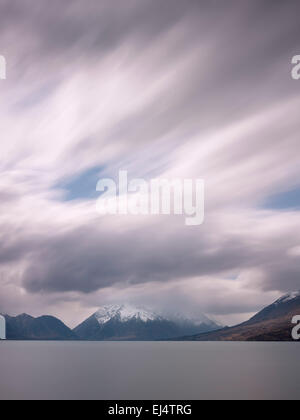 Il lago di Ohau, Otago, Isola del Sud, Nuova Zelanda Foto Stock