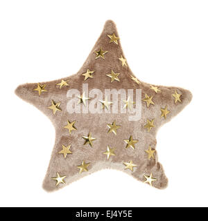 Marrone di peluche a forma di stella cuscino toy Foto Stock