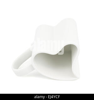 Bianco a forma di cuore cup Foto Stock