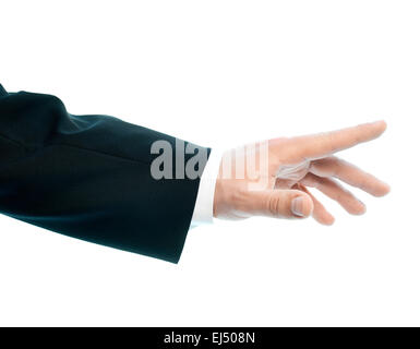 Maschio caucasico mano composizione isolata Foto Stock