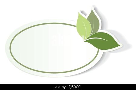 Eco Friendly Sticker, ovale Tag. Bio nota Illustrazione Vettoriale