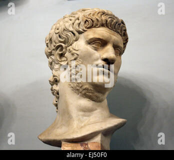 Busto di imperatore romano Nerone(37-68 AD) presso i Musei Capitolini. Roma. L'Italia. Foto Stock