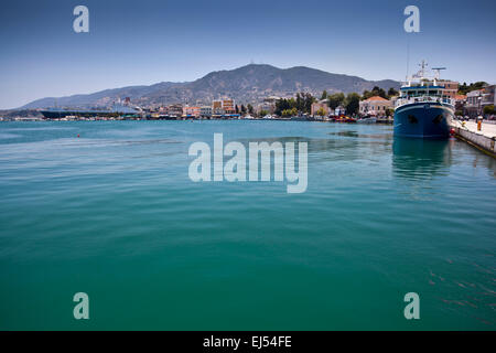 Il porto e il porto di Mytilene a Lesbo, Grecia. Foto Stock