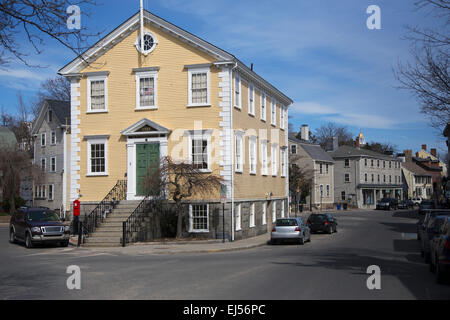 Storica Città Vecchia casa Hall, costruito 1727, Marblehead, Massachusetts, STATI UNITI D'AMERICA Foto Stock