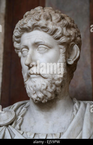 Marco Aurelio (121-180 AD). Imperatore romano. Stoico filosofo. Antonine dinastia. Museo Nazionale Romano. Palazzo Massimo Foto Stock