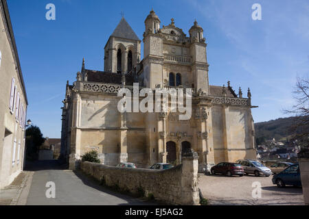 La chiesa di Notre Dame a Vétheuil, Val-d'Oise, Île-de-France, Francia Foto Stock