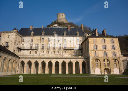 Château de la Roche-Guyon, Île-de-France, Francia Foto Stock