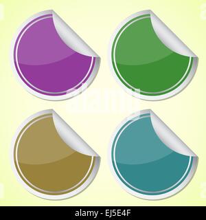 Set di cerchio colorato adesivi, illustrazione vettoriale Illustrazione Vettoriale