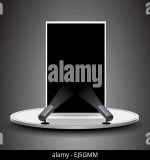 Riflettori Illuminazione bordo nero sul palco, illustrazione vettoriale Illustrazione Vettoriale